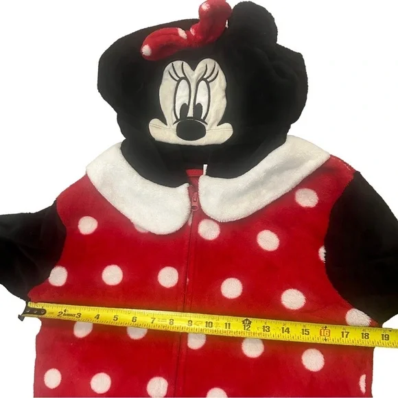 Disney Minnie Mouse Women's Sleepwear‎ PJ Costume Adult One Piece Hood Large - Picture 3 of 5